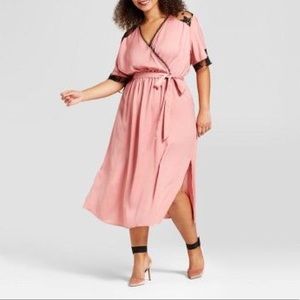 Pink dress w/black lace